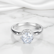 1.25 Ct Round Diamond Option 6 Claws Crown with Hidden Halo Anniversary Ring-Black Diamonds New York