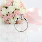1.25 Ct Pink Round Diamond Option 6 Claws Crown Anniversary Ring-Black Diamonds New York