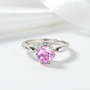 1.25 Ct Pink Round Diamond Option 6 Claws Crown Anniversary Ring-Black Diamonds New York