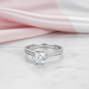 1.25 Ct Diamond Option 6 Claws Engagement Ring-Black Diamonds New York