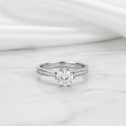 1.25 Ct Diamond Option 6 Claws Engagement Ring-Black Diamonds New York