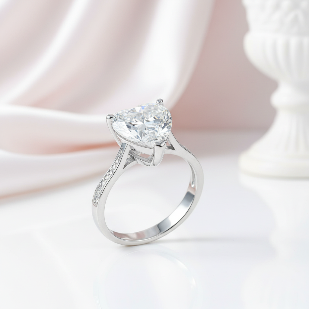 3.5 C.t Heart-Cut Diamond Option Bridal Engagement Ring-Black Diamonds New York