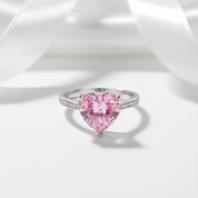 3.5 Carat Heart-shaped Pink Diamond Option Bridal Engagement Ring-Black Diamonds New York
