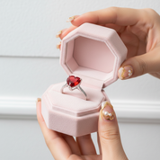 3.5 Ct Heart Ruby Red Diamond Option Bridal Ring-Black Diamonds New York
