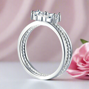 Clover Heart Diamond Twisted Band 3-Pcs Ring Set-Black Diamonds New York