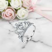 Pear Cut 1.0 Ct Diamond Option Crown Ring-Black Diamonds New York