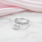 Round Diamond Option Dangle Purse Ring-Black Diamonds New York