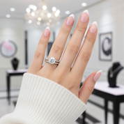 2-PC Twisted Band Solitaire Diamond Option Engagement Ring Set-Black Diamonds New York
