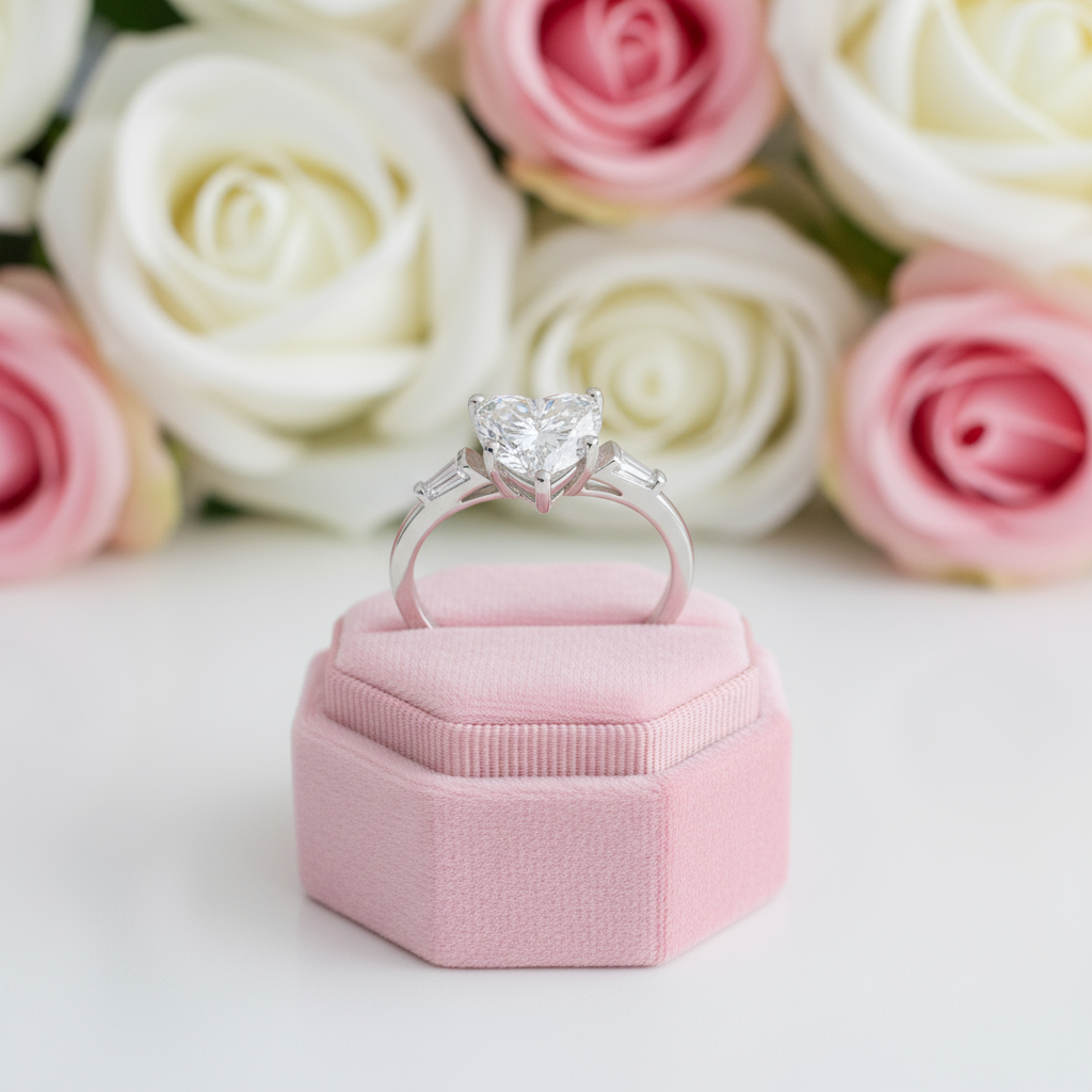 2.0Ct Heart-Shaped Diamond Engagement Ring-Black Diamonds New York