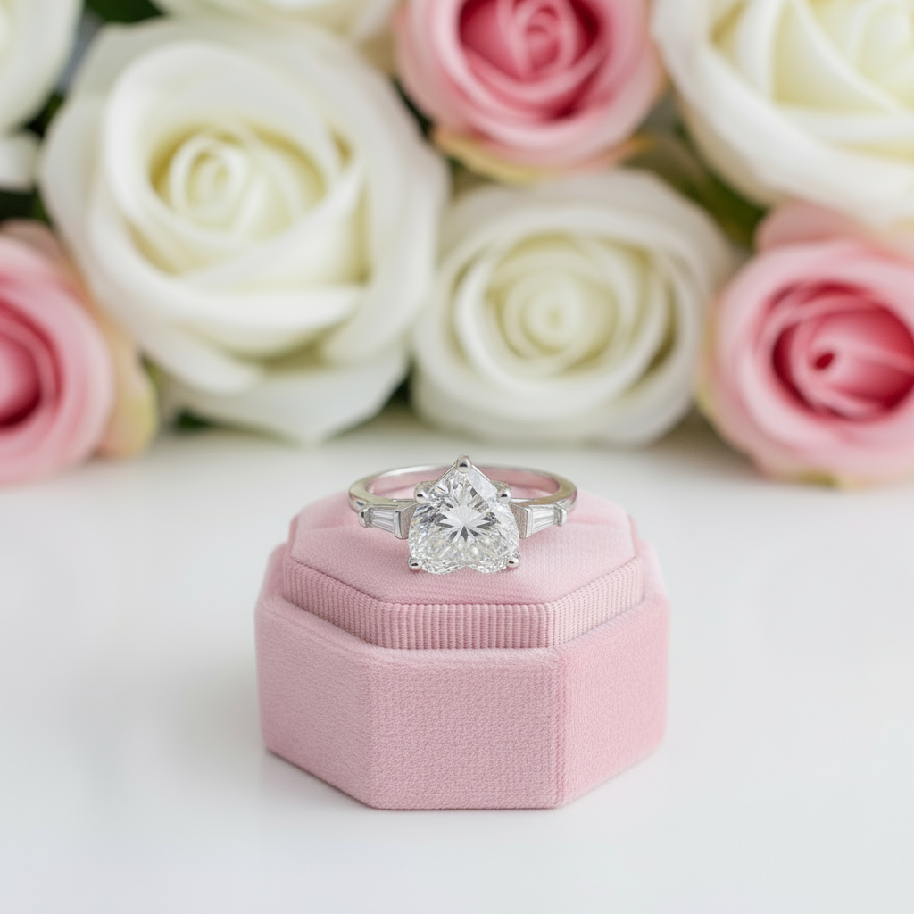 2.0Ct Heart-Shaped Diamond Engagement Ring-Black Diamonds New York