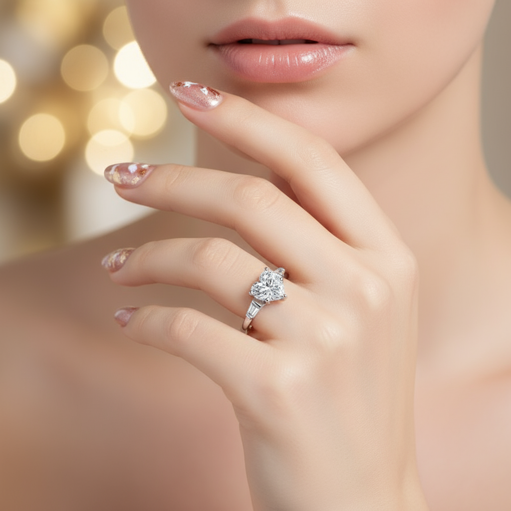 2.0Ct Heart-Shaped Diamond Engagement Ring-Black Diamonds New York