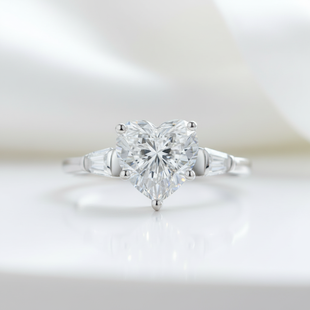 2.0Ct Heart-Shaped Diamond Engagement Ring-Black Diamonds New York