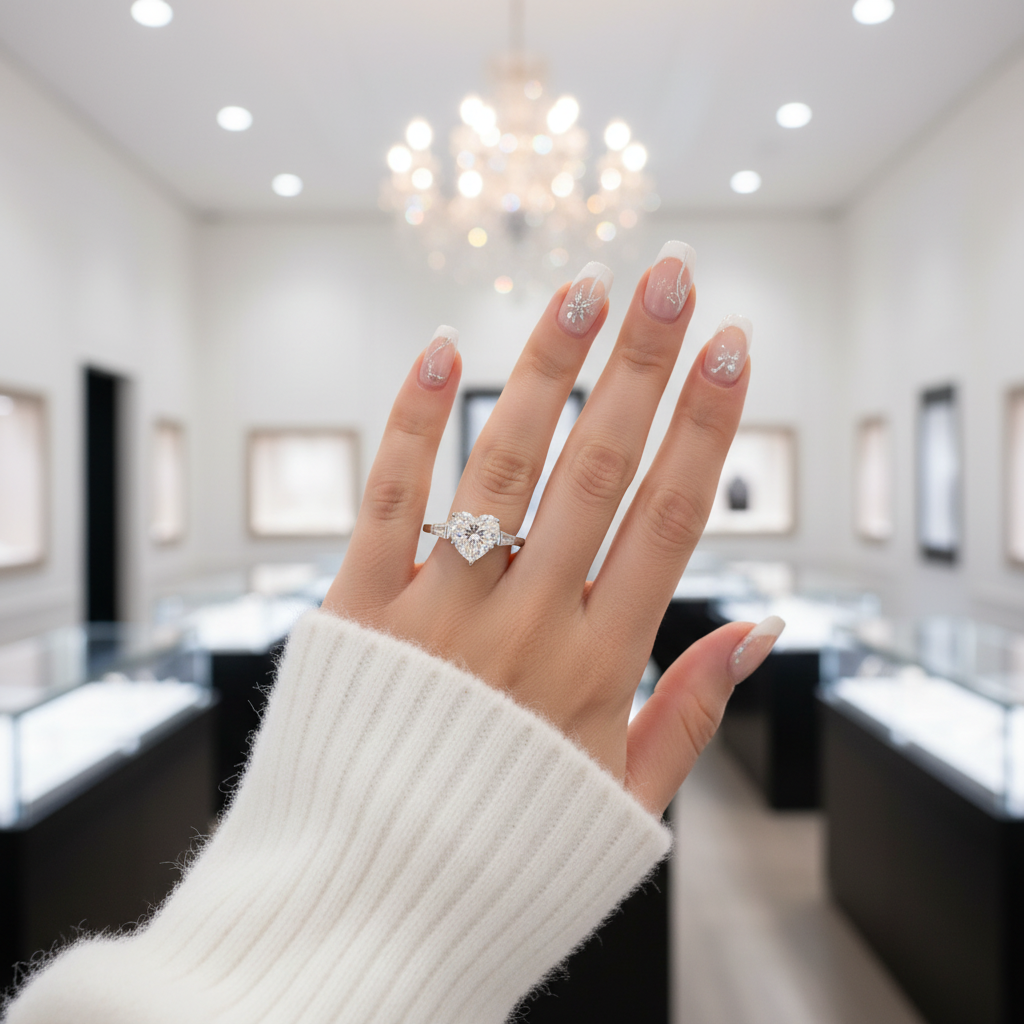 2.0Ct Heart-Shaped Diamond Engagement Ring-Black Diamonds New York