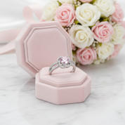 Fancy Pink 1.0Ct Diamond Option Floral Split Shank Engagement Ring-Black Diamonds New York