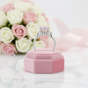 Fancy 1.25 Ct Pink Round Diamond Option Flower Engagement Ring-Black Diamonds New York