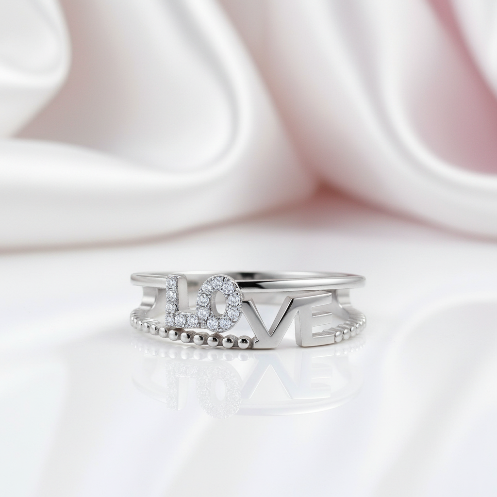 Round Diamond Option LOVE Band-Black Diamonds New York