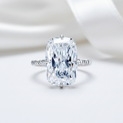 8.5 Ct Elongated Cushion Cut Diamond Option Solitaire Engagement Ring-Black Diamonds New York