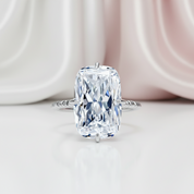 8.5 Ct Elongated Cushion Cut Diamond Option Solitaire Engagement Ring-Black Diamonds New York