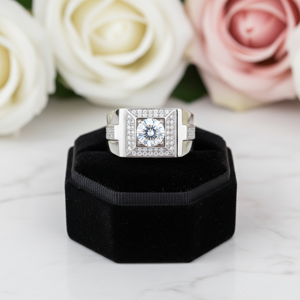 1.0 Ct Round Diamond Men's Wedding Ring-Black Diamonds New York