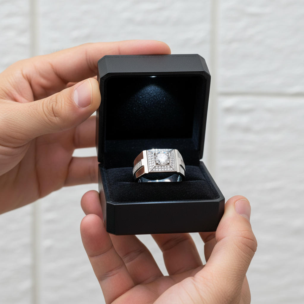 1.0 Ct Round Diamond Option Men's Wedding Ring-Black Diamonds New York