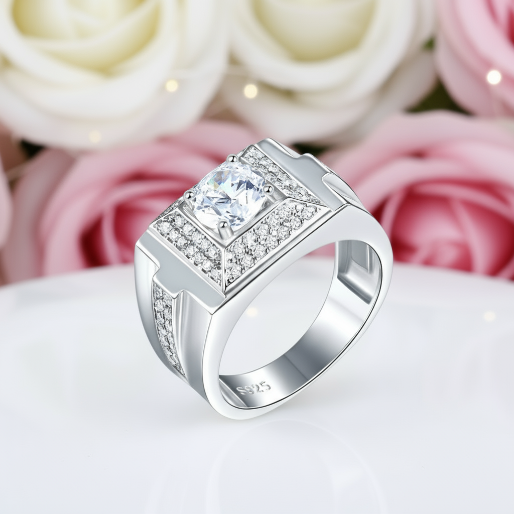 1.0 Ct Round Diamond Men's Wedding Ring-Black Diamonds New York