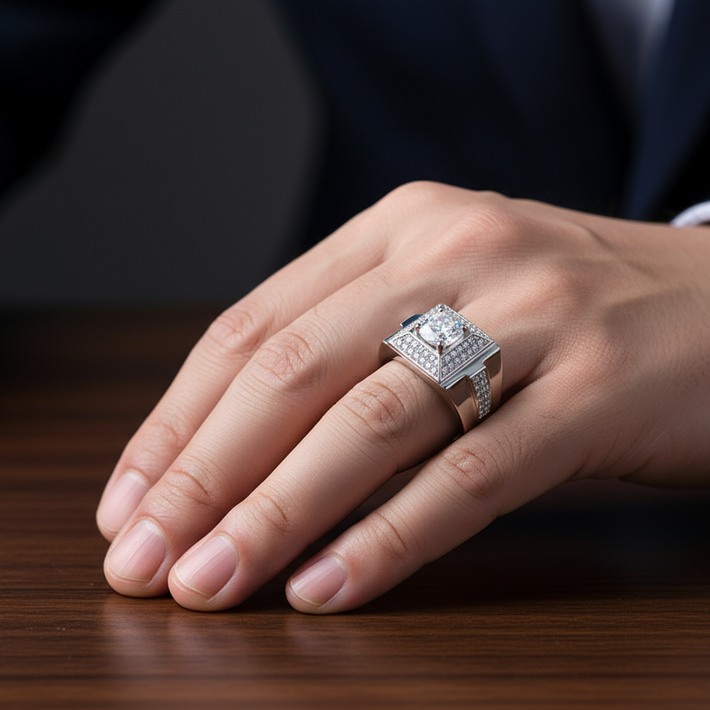 1.0 Ct Round Diamond Men's Wedding Ring-Black Diamonds New York