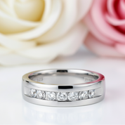 Channel Set Diamond Men's Wedding Band-Black Diamonds New York