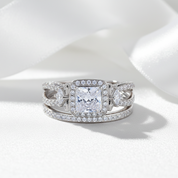 1.0 Ct Princess Cut Diamond Option Split Shank Engagement Ring Set-Black Diamonds New York