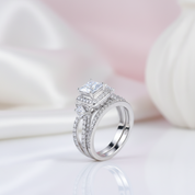 1.0 Ct Princess Cut Diamond Option Split Shank Engagement Ring Set-Black Diamonds New York