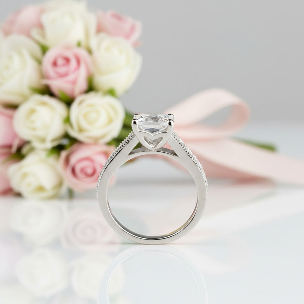Princess Cut Diamond Option Solitaire Engagement Ring-Black Diamonds New York