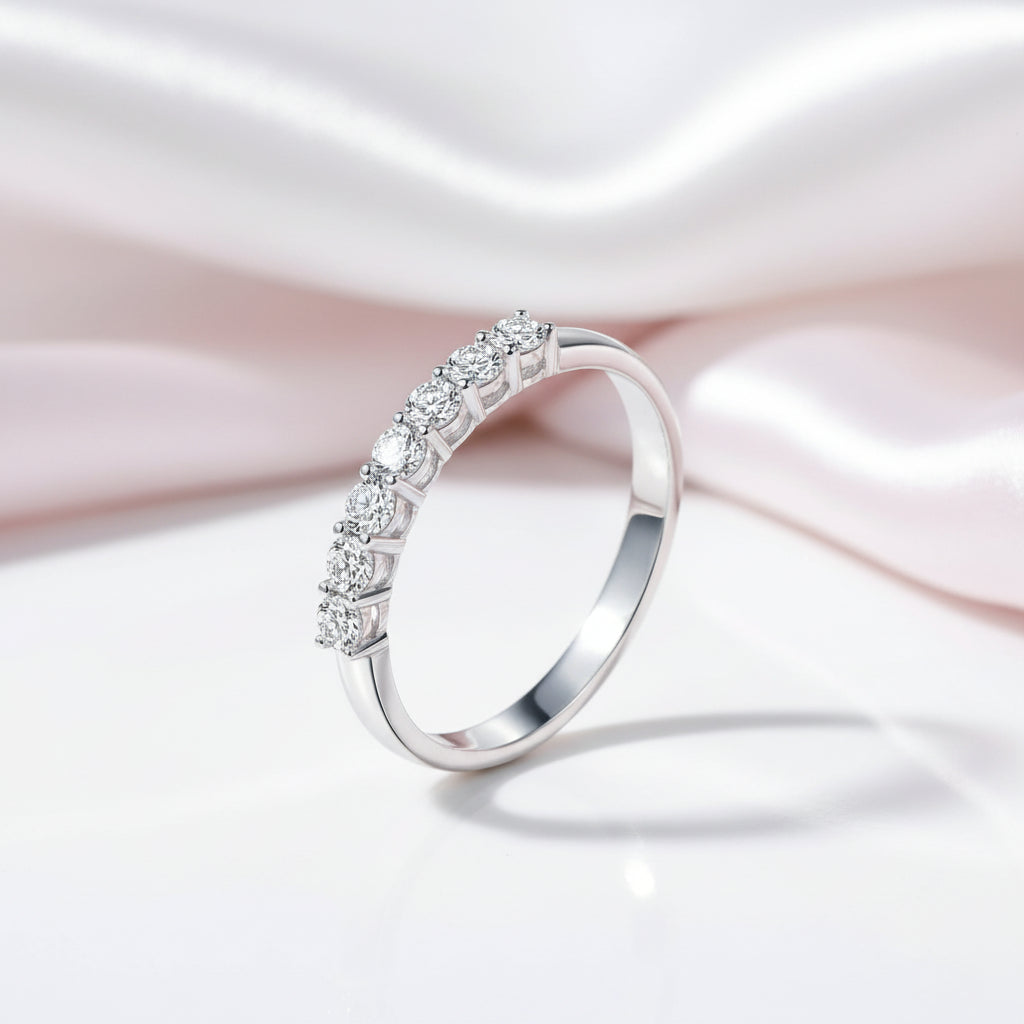 Seven Diamonds Half Eternity Band-Black Diamonds New York