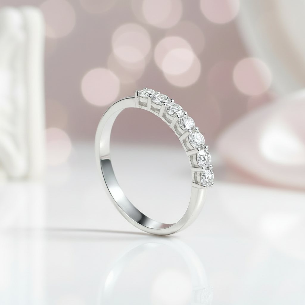 Seven Diamonds Half Eternity Band-Black Diamonds New York