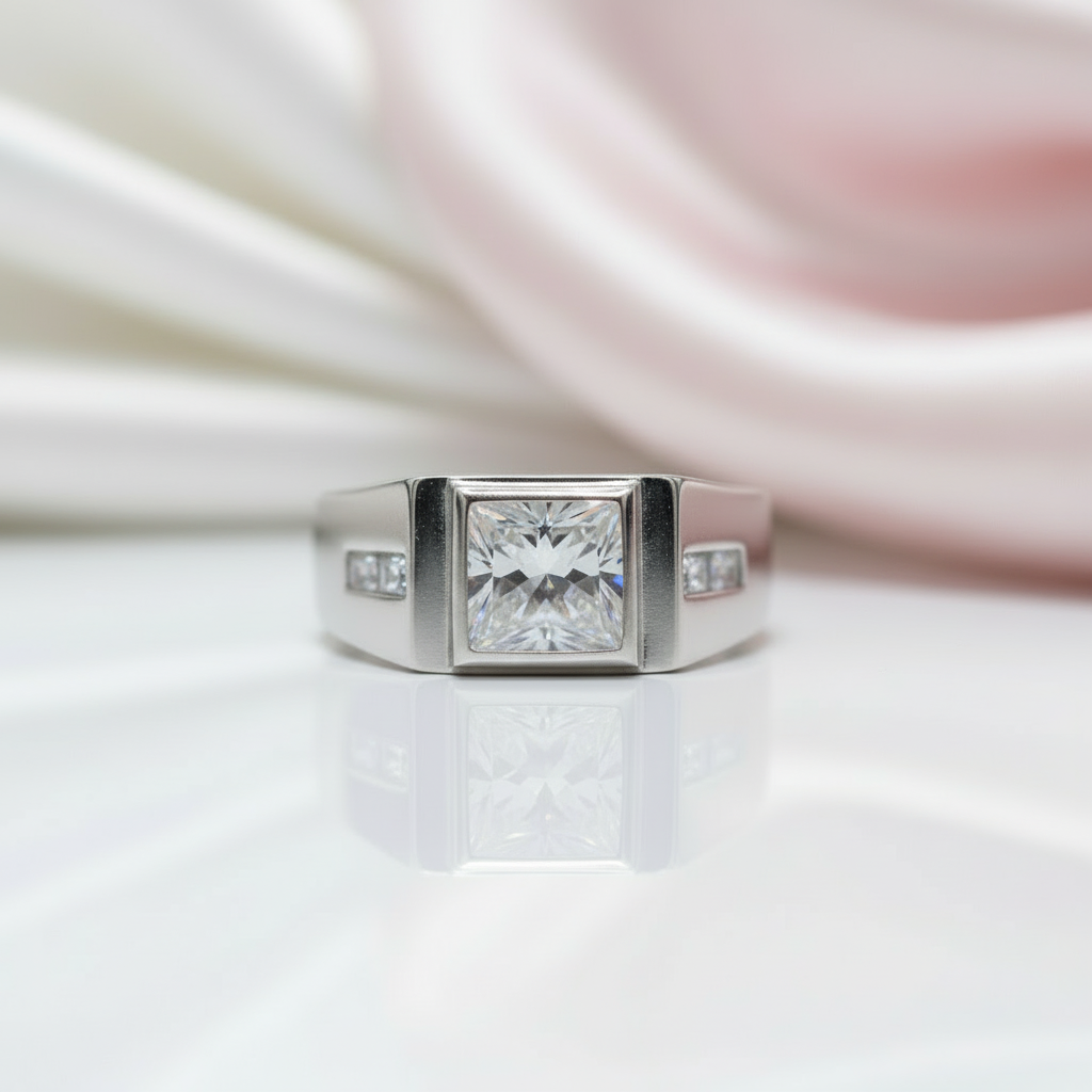 Round Diamond Luxury Noble Engagement Ring for Men-Black Diamonds New York