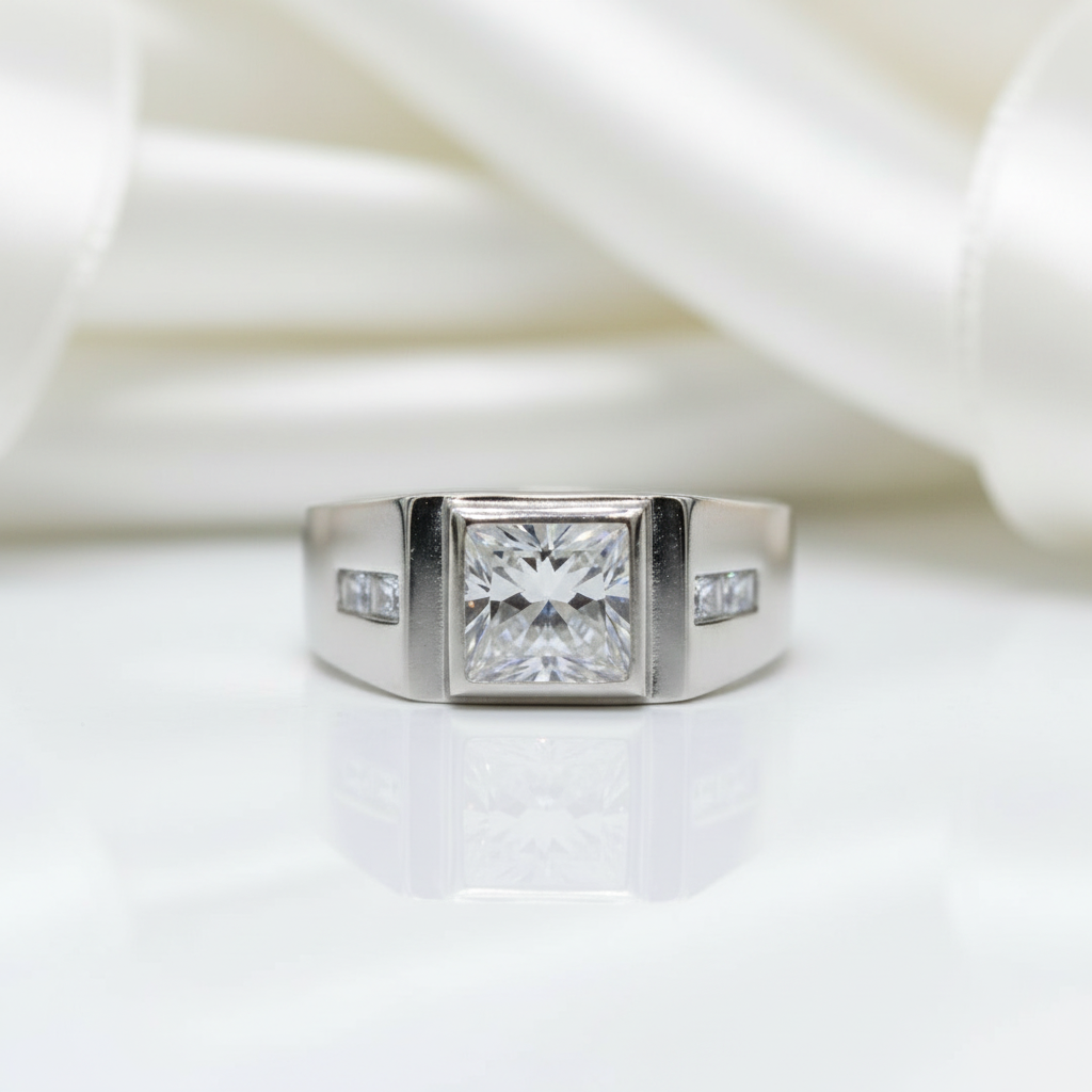 Round Diamond Luxury Noble Engagement Ring for Men-Black Diamonds New York