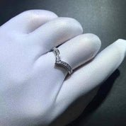 Created Diamond Option Single V-Shape Ring-Black Diamonds New York