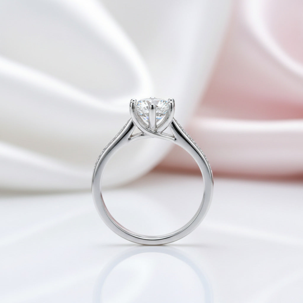 Six Prong Starry Sky Double Row Broken Diamond Option Ring-Black Diamonds New York