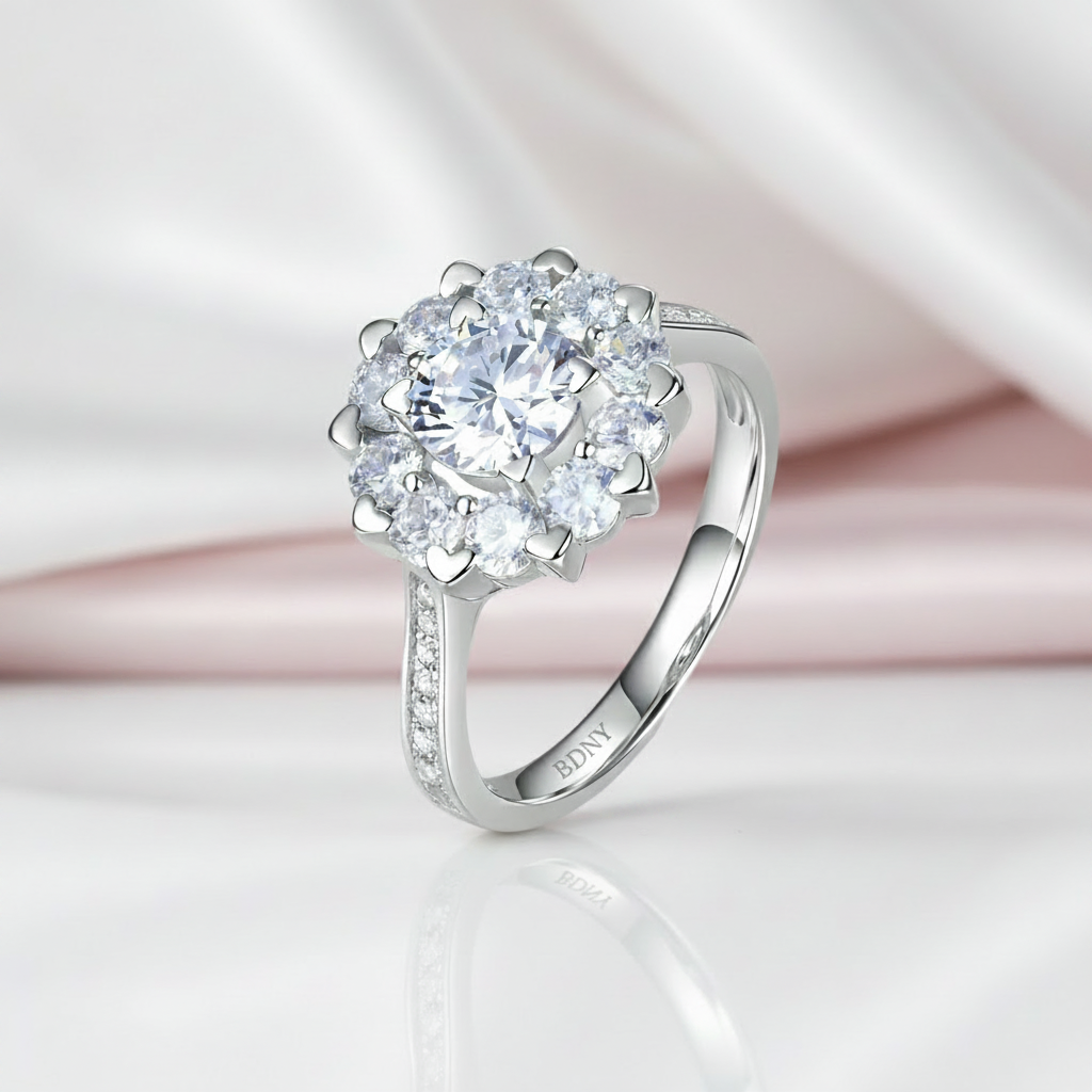 1.0 Ct Diamond Option Snowflake Anniversary Ring-Black Diamonds New York