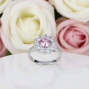 1.0 Ct Fancy Pink Diamond Snowflake Anniversary Ring-Black Diamonds New York