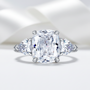 5.0 Ct Cushion Cut Diamond Option Three-Stone Luxury Ring-Black Diamonds New York