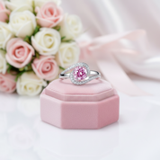 Fancy 1.25 Ct Pink Diamond Option Twist Curl Engagement Ring-Black Diamonds New York