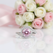 2.0 Ct Pink Diamond Option Twist Curl Engagement Ring-Black Diamonds New York