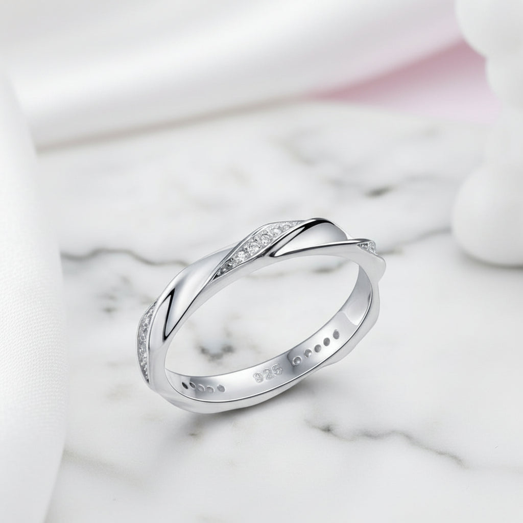 Classic Round Diamond Option Twisted Band-Black Diamonds New York