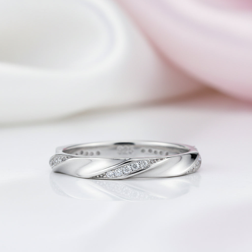 Classic Round Diamond Option Twisted Band-Black Diamonds New York