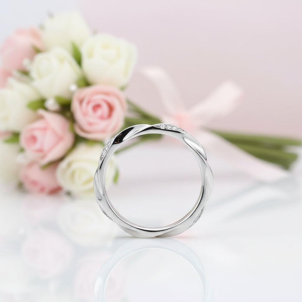 Classic Round Diamond Option Twisted Band-Black Diamonds New York