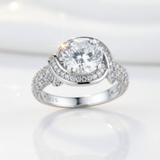Round Diamond Option Vintage Option Art Deco Twisted Engagement Ring-Black Diamonds New York