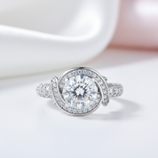 Round Diamond Option Vintage Option Art Deco Twisted Engagement Ring-Black Diamonds New York