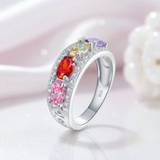 Multi-Gemstone Wedding Band-Black Diamonds New York
