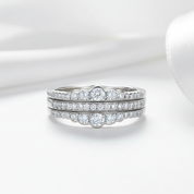 3-Pieces Round Diamond Option Wedding Band Ring Set-Black Diamonds New York