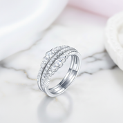 3-Pieces Round Diamond Option Wedding Band Ring Set-Black Diamonds New York
