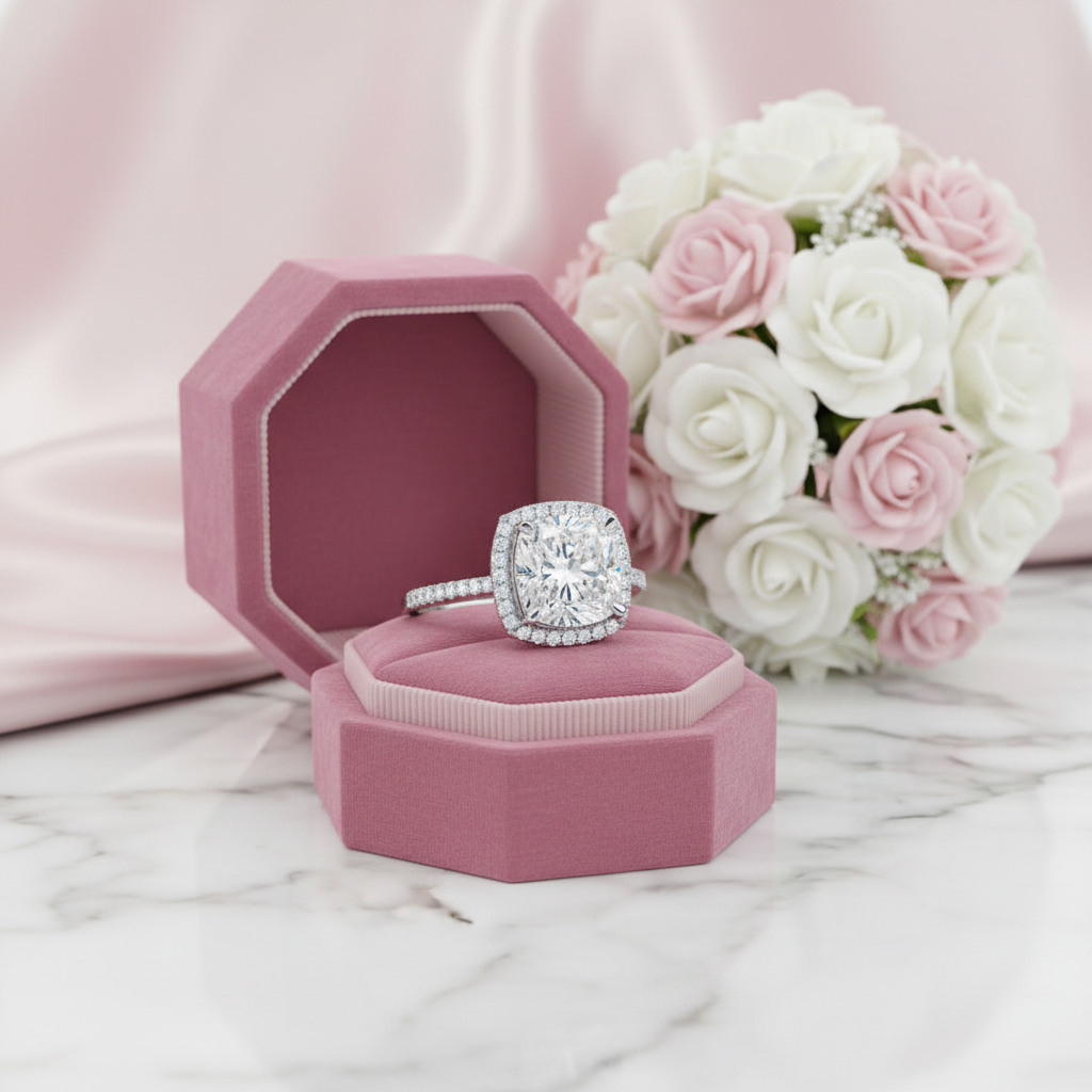 5.0 Ct Cushion-cut Diamond Option Engagement Ring-Black Diamonds New York